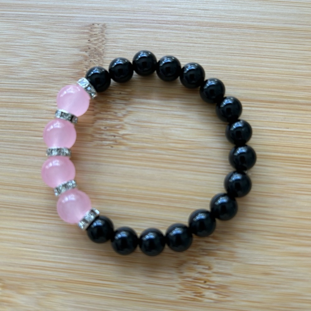 Black Onyx and Pink Bracelet